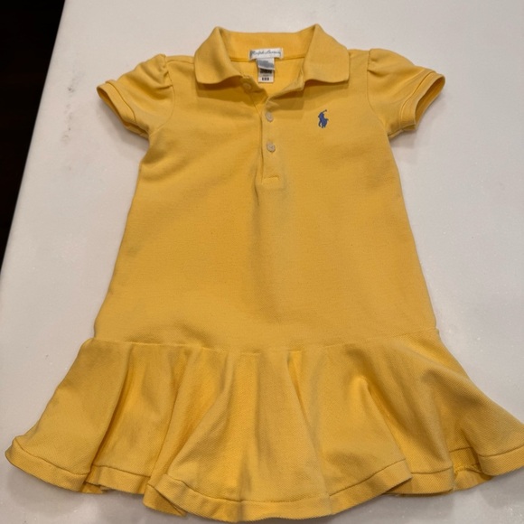 Ralph Lauren Toddler Girls 12 Months Short Sleeve Polo Dress - Yellow - Picture 8 of 8